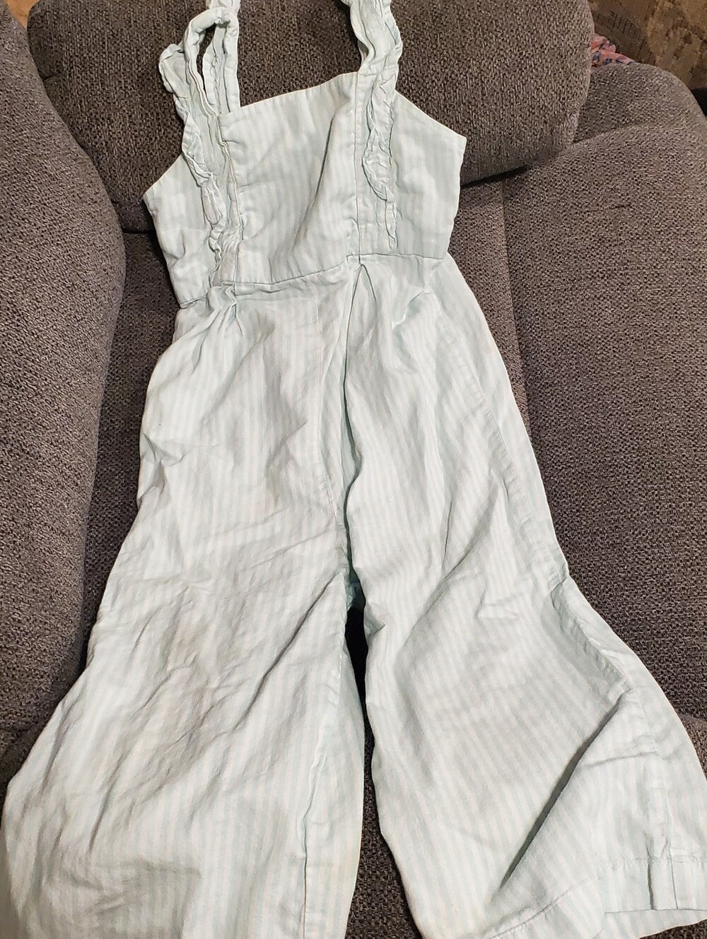 Carter's Mint Green Striped Girls' Jumpsuit Romper